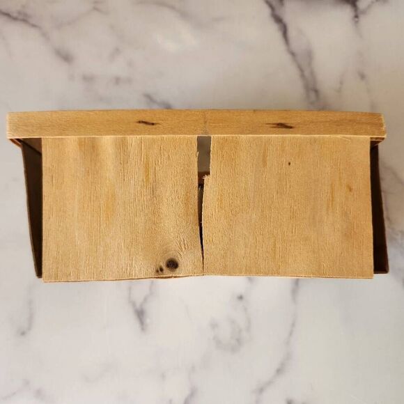 Super simple basic thin wooden box lightweight tan storage accents fruit vintage - Picture 4 of 5